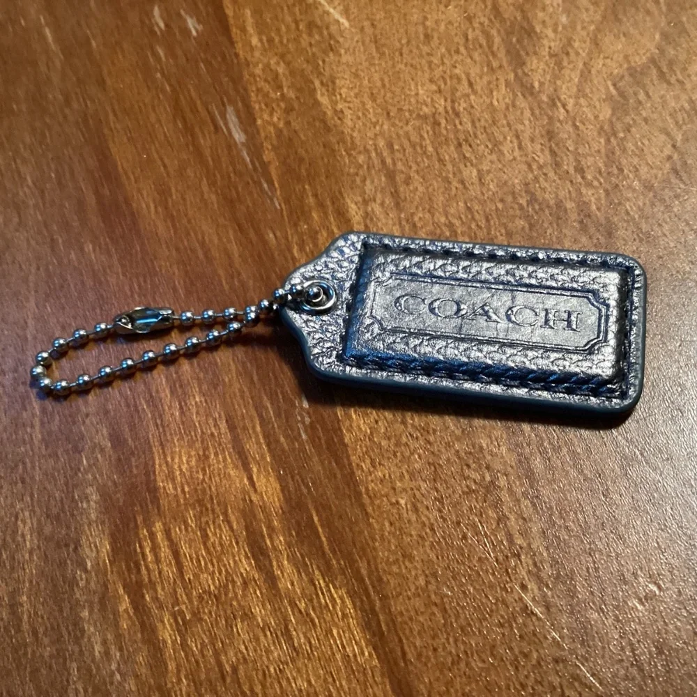 Coach Leather Gray Bag Tag/Hang Tag